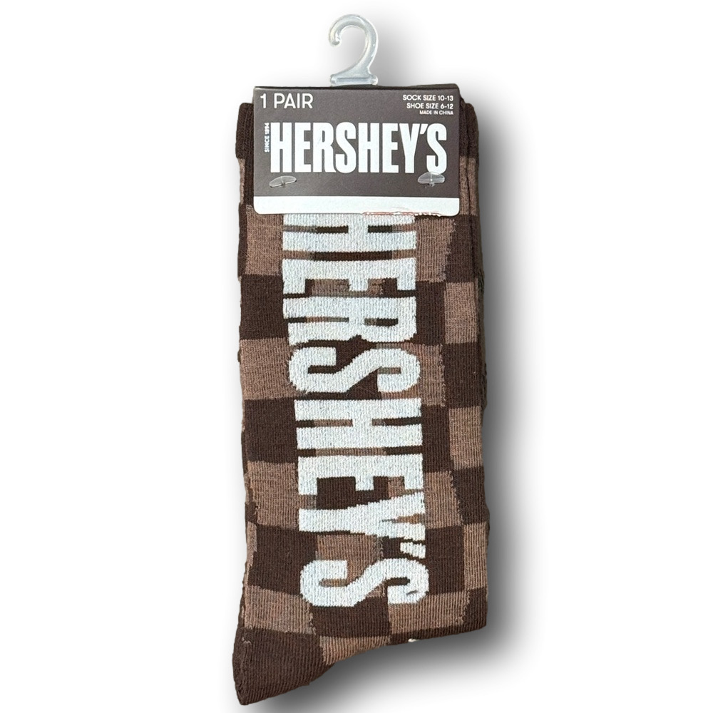 3/$20 Hershey Chocolate Bar Checkerboard Funny Novelty Crew Socks - NWT
